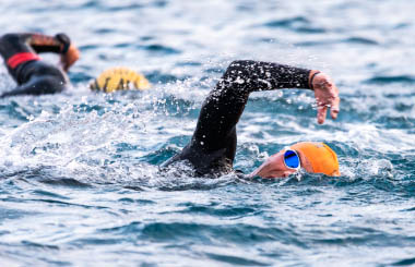 Swimmers at Club La Santa Lanzarote taking part in the Volcano Tri Camp