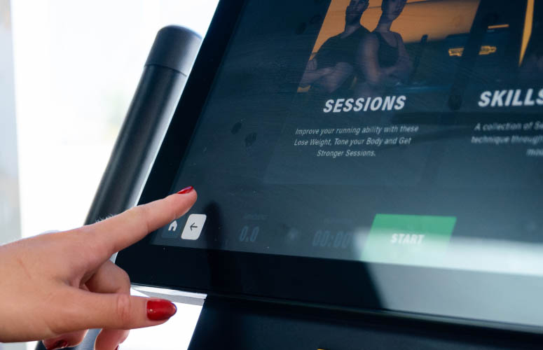 Fitness centre TechnoGym screen