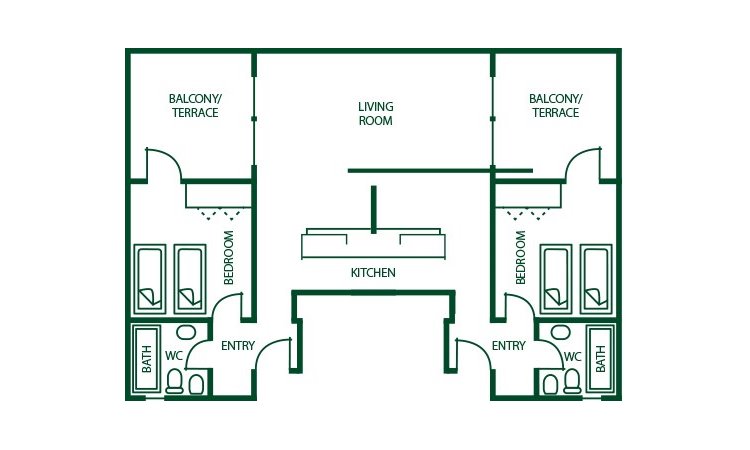 Comfort 2 Bed | 2 Bath - No View  image