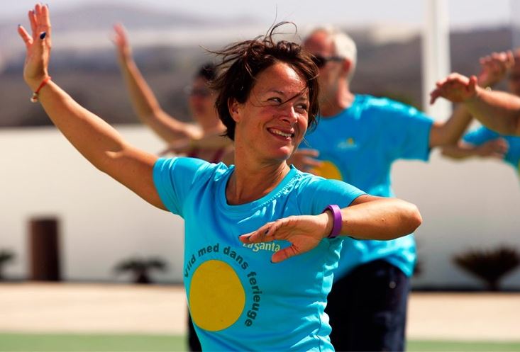Elisabeth Dalsgaard taking part in the aerobic, fitness and dance convention at Club La Santa in Lanzarote.