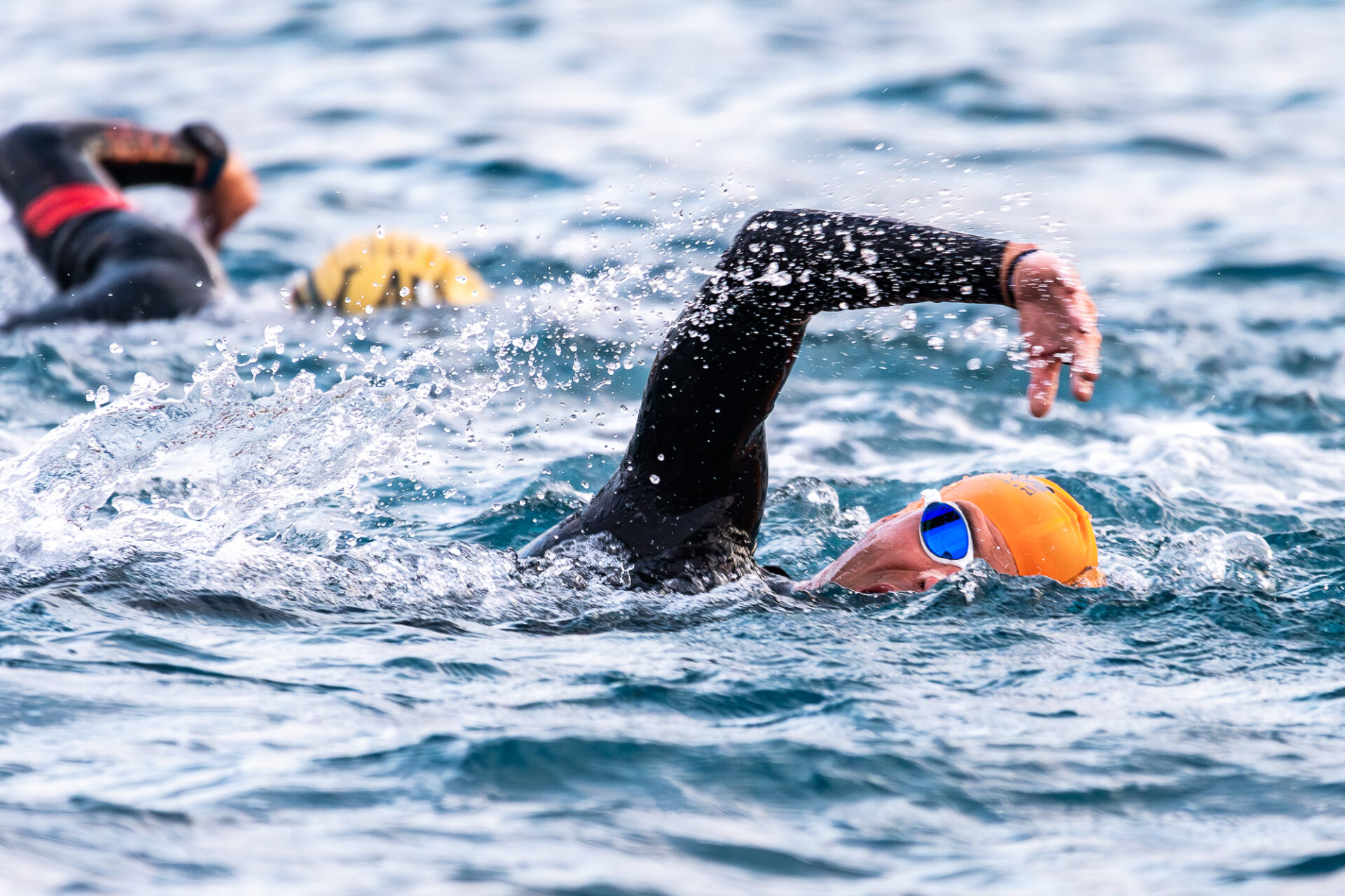 Swimmers at Club La Santa Lanzarote taking part in the Volcano Tri Camp