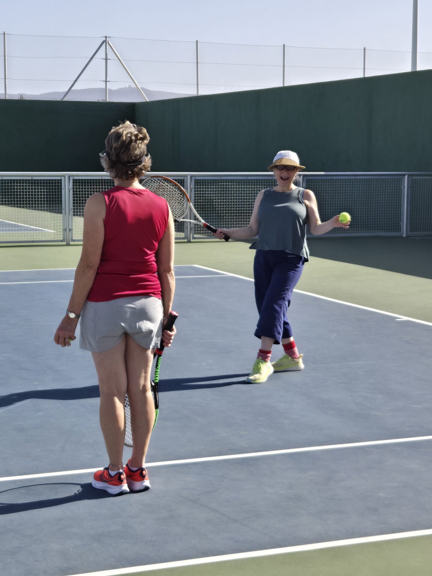 Sarah Lewis-Briggs and her friends playing tennis