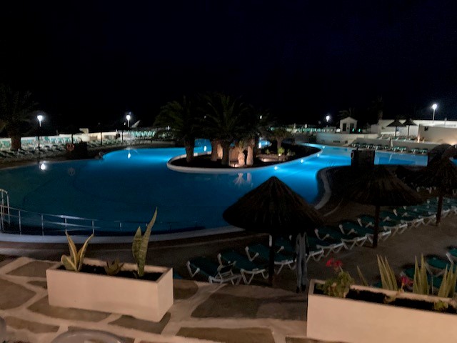 Club La Santa pool at night