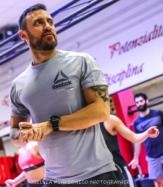 Lorenzo Franko in the middle of a dance class at Club La Santa.
